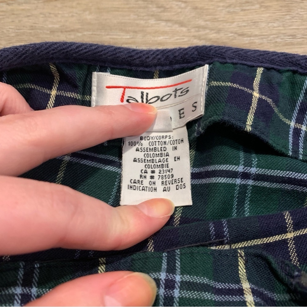 Talbots Dark Green & Blue Tartan Plaid Skirt Size 14P - Picture 5 of 5